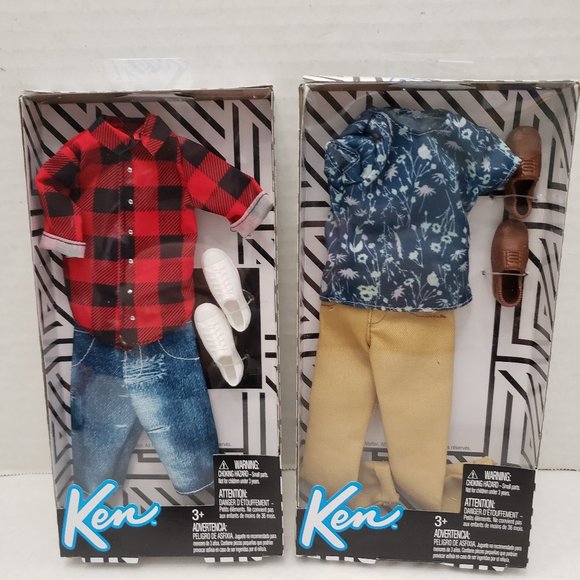2 New Fashion Barbie Ken Bundle Clothing Outfits Pants Jeans Shirts Shoes Lot